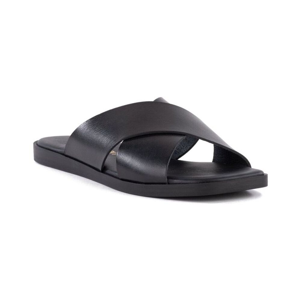 Seychelles Chai Leather Slide, Black